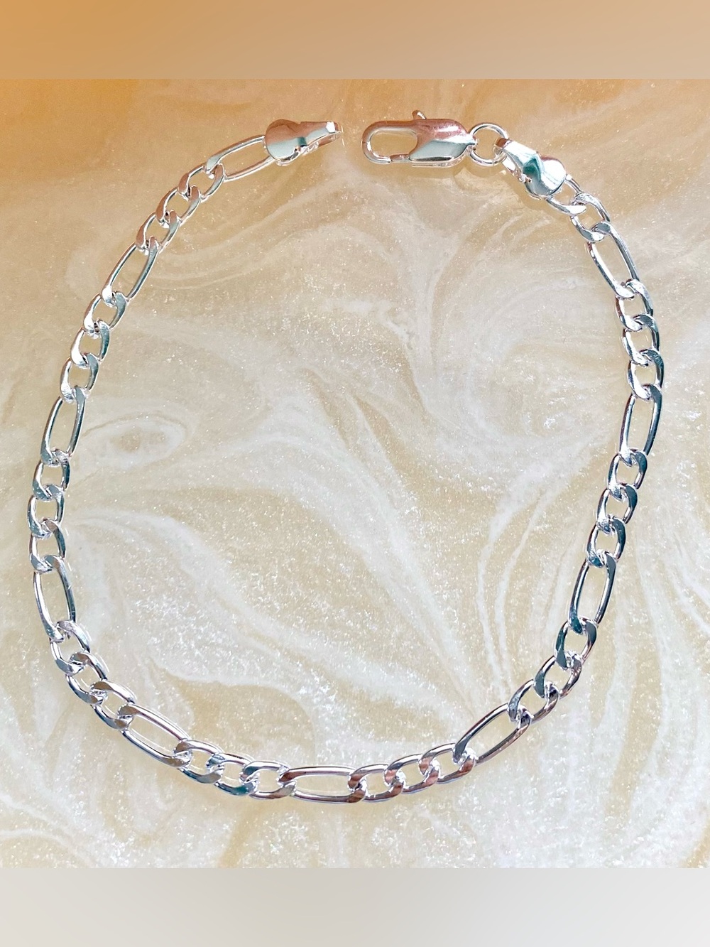 Silver Figaro Chain Bracelet - Silver